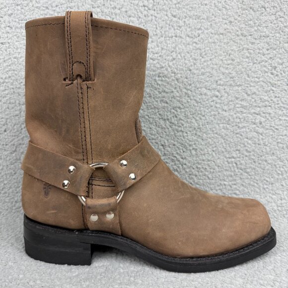 Frye Boots Men 9 Shoe Brown Harness 8R Engineer Leather 87400 Motorcycle Biker 1 - Picture 3 of 11